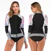 Bikinis Set Deux Pièces Rashguard Femmes À Manches Longues Split Surf Costume Maillots De Bain Rash Guard Pour La Natation Plage Maillots De Bain 6623