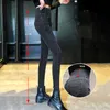 Streetwear Wysoka talia Zagęszczanie Skinny Denim Pant Plus Size Ciepłe Stretch Ołówek Dżinsy Slim Slim Talia Velvet Jeans 210730