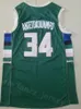 Giannis Antetokounmpo Maillot de basket-ball 34 The Finals College Bleu Jaune Vert Blanc Noir Cousu Couleur de l'équipe pour les fans de sport Chemise respirante avec tous les patchs