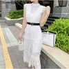 White Maxi Dresses for Women Summer Runway Design Evening Party Woman Vestidos O-neck Lace Long Female luxury 210603