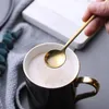 Skedar 1pc Rostfritt stål Kaffesked med långt handtag Färgglada Scoops Dessert Tea Lager Kök Gadget Verktyg