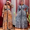 MD African Print Lopard Dress Women Dashiki Maxi Sukienki Muzułmańska Abaya Plus Size Ankara Female Ubranie Wieczór Suknia 210402785921