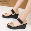 Wedges Shoes For Women High Heels Sandals Summer 2021 Flip Flop Chaussures Femme Platform Golden Plus Size 35-43 Y0721