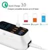 Chargeur rapide universel 8 Ports, Charge rapide 3.0, affichage LED, USB, pour tablette Android, téléphone Samsung Xiaomi Huawei