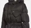 Kurtki damskie zimowe warstwa warstwy w dół płaszcza moda na zakapturze z kapturem