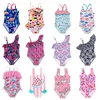 Swan Flamingos Barn Swimweawer One-Piece Summer Swimsuit Cute Bather Suit Bikinis BabyKids Girl Swim Beach Wear 943 Z2