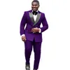 Handsome Double-Breasted Groomsmen Peak Lapel Groom Tuxedos Men Suits Wedding Prom Man Blazer ( Jacket+Pantst+Tie) Y283