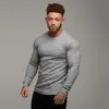 Automne Mode Hommes T-shirt Pull O-Cou Slim Fit Tricots Hommes À Manches Longues Pulls T-shirts Hommes Fitness Pull Homme 210421