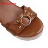 Sandals Platform Rivet High Heel Sandals Women Shoes Lace Up Solid Leather Buckles Hollow Sandals Party Dress Shoes Summer Sexy 220309