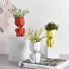 Harts abstrakt ansikte blomkruka figurer vas dekoration sittande skulptur tabletop arrangemang behållare present ornament 211215