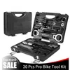 Kit d'outils de réparation de vélo 18 en 1, main, coffret multi-vtt, chaîne de pneu, clé à rayons, tournevis hexagonal, outil de vélo