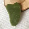 Массажные камни Gua Sha Sha Установить натуральный камень Зеленый Джейд Гуаша Массажер для соскобной терапии Ядные роликовые ролики