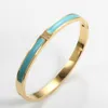 Mode Vrouwen Emaille Bangle Armband CNC CZ Crystal Gold met Zwart Rood Blauw Kleurrijke Bangle Armband Voor Vrouwen Sieraden Gift Q0719