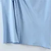 Moda Blue Draw String Midi Sukienka Kobiety Lato V Neck One-Ramię Kobieta ES Asymetryczna strona Split wakacje 210430