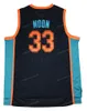 船からの船Jackie Moon＃33 Flint Tropics Semi Pro Movie Basketball Jersey男性のすべてのステッチブラック最高のジャージ