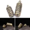 Keychains Brass Buddha GuanYin Sutra Cylinder Pendant Keychain Hanging Necklace Jewelry Pill Box Medicine Case Container Bottle G1019