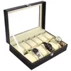 Watch Boxes & Cases PU Leather Box Case Organizer Display With Soft Pillows For Men Women Jewelry Gift Hele22