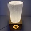 Decorative Objects & Figurines Natural Selenite Gypsum Cylindrical Sparcrystal Lamp Modern Moroccan Crystal Ore Ornaments Figurine Craft Hom