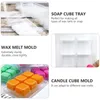 50pcs Wax Melt Clamshell Molds Clear Empty Cube Tray For Soap Gift Wrap1273620