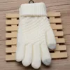 Trellis Guante de punto Color sólido Antideslizante Engrosamiento Mitones Invierno Cálido Señora Pantalla táctil Guantes de lana Mujer 4 2dq G2