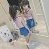 夏の女の子の服ベスト+デニムスカートの服夏のトラックスーツ女の子カジュアルスタイルの子供6 8 10 12 14 210528