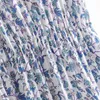 Красота моды Boho стиль цветочные печатные платье платье женские праздники шикарные галстуки лук длинные платья женская летняя пляжная одежда 210514