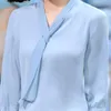 Chiffon Shirt Women Half Sleeve Summer Temperament Streamer Fashion Formal Blouses Office Ladies Casual Work Tops 210604