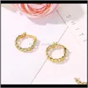 Hie Drop Delivery 2021 Punk Small Circle Hoop for Women Gold Sier Chain StatementEarrings Jewelry Metal Geometric Fashion Earring卸売