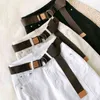 Korean Mom Jeans Women With Belt Autumn Winter Harem Denim Pants Female High Waist Boyfrind White Black 210421