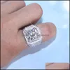 Solitaire Ring Rings Jewelry Choucong Male Big 4Ct 5A Zircon Sona Cz 925 Sterling Sier Engagement Wedding Band For Men Fine Y1124 Drop Deliv