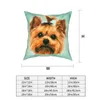 Kussen/decoratief kussen Yorkshire terrier gooi deksel polyester Yorkie hondenliefhebber aangepaste kussensloop