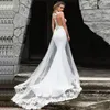 2021 Vestidos de novia Blanco Sirena con encaje Plus Tamaño Vestidos nupciales Vestidos de Boho Vestido Playa Gótico Crece