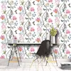 Обои PVC Peel And Stict Vintage White Flower Birdfly Butterfly Самоклеящиеся обои для поддельных украшение на стене Мебель Ремонт