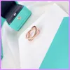 2021 Nieuwe Mode Dames Overlappende Ring Luxe Designer Sieraden met Dimond Casual Dames Ringen S925 Sterling Silver Rose Gold D2110157F