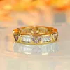 Trendy Female Crystal Heart Thin Ring Classic Gold Color Engagement Ring Charm White Zircon Stone Wedding Rings For Women G1125