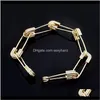 Lien Chaîne Plaqué Arrivé Conception Unique Hommes Femmes Bijoux Or Cs Goupille De Sécurité Charme Rappeur Bracelet O0Ir1 Blxrs