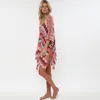 Oversize Crochet Beach Dress Cover up Sarong Kaftan Tunic Plage Bathing suit cover s Pareo Bikini #Q828 210420