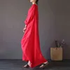 Autumn Plus Dresses Women 4xl 5xl Loose large Size O-neck White Boho Dress Long Sleeve Maxi Robe FB171 210427