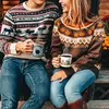 Frauenpullover Boho Kürbis gestrickte Pullover Frauen Weihnachten Damen ethnische warme weibliche lose 2021 Herbst Wintermode