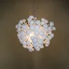 Modern Chandelier Pendant Lamps Foyer Stair White Lighting Home Decoration Led Light Source 32X32 Inches Hand Blown Glass Chandeliers