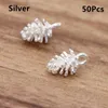 50pcs/Lot 14K Gold Plated Pendant Charms Pine Cone Earring Findings for DIY Bracelet Necklace Earrings Jewellery Making Accessories