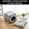 Warm Pet Dog Cat Bed Soft Nest Dual Use Cat Sleeping Bed Pad Winter Warm Pet Cozy Beds Kennel For Small Dogs Cats Puppy 210722