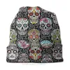 Bonnet Hats Heavy Metal 1960s Punk Rock Men Women's Knit Hat Mexican Skull Pattern Winter Warm Cap Design Skullies Beanies Caps
