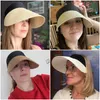 Wide Brim Hats Magic Tape Panama Women Straw Hat Empty Top 2021 Women039s Summer Sun Protection Outdoor Sports Fishing Beach Ch4597065