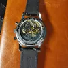 Sugess Mechanical Chronograph Watch 40mm Dial Rostfritt stål äkta Seagull ST1901 SAPPHIRE FÖR MEN HANDLEWATCHES2740