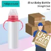 Local Warehouse!!! 8oz Sublimation sippy cup STRAIGHT Baby Bottle Stainnless Steel Portable Kids Mugs Double Wall Vacuum Feeding Nursing Bottle US-Abroad Shipping