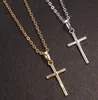 Fashion Female Pendants Dropshipping Gold Black Color Crystal Jesus Cross Pendant Necklace Jewelry for Men/women Wholesale