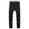 Мужчины разорванные джинсы белые красные черные растягивающие стройные подходит весна осень джинсовые брюки огорченный хип-хоп уличная одежда байкер джинсы брюки X0621