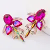 Bengelen kroonluchter vrouwen vol strass kleurrijke hanger oorbellen voor vrouwen geometrische kristallen mode-sieraden accessoires