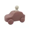 Carros de silicone dos brinquedos do veículo do bebê com homem de madeira macio Borracha cedo educacional educacional brinquedo para crianças sensoriais